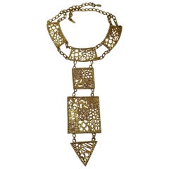 Vintage 1970s Faux Gold Drop Necklace