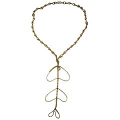 Vintage 1970s Faux Gold Drop Necklace