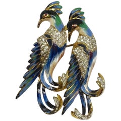 Vintage Art Deco 1930s CoroCraft Duette Sterling Silver Perched Bird Brooch/Fur 8