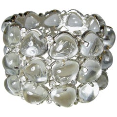 Kenneth Jay Lane Clear Lucite Bubble Cuff Bracelet