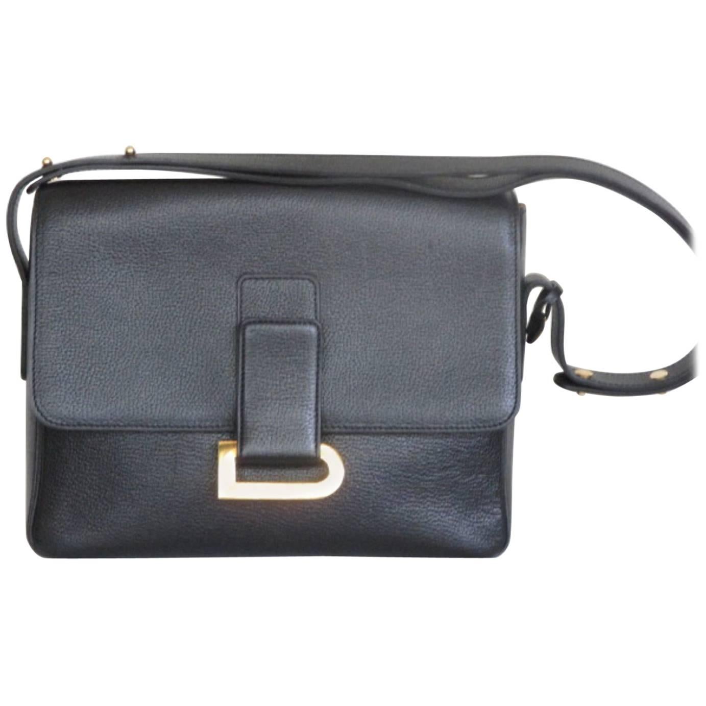 delvaux poirier black leather shoulder bag, 1999