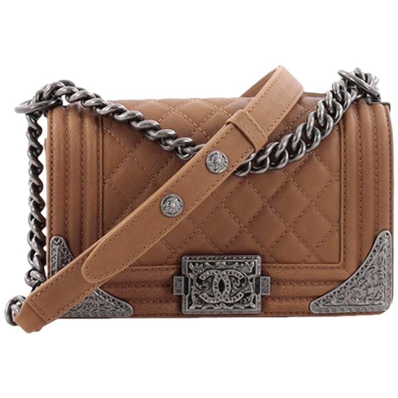 Chanel Paris-Dallas Boy Flap Bag Quilted Calfskin with Metal Adornments S
