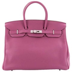 Hermes Birkin Handbag Tosca Togo with Palladium Hardware 35