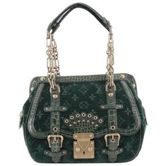 Louis Vuitton Gracie Handbag Monogram Velour and Alligator MM