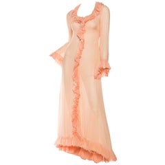 1960s Sheer Silk Chiffon Robe from Saks Fifth Avenue 5