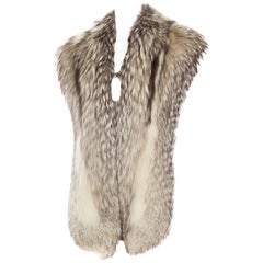 1980S Silver Fox Fur Stole Scarf