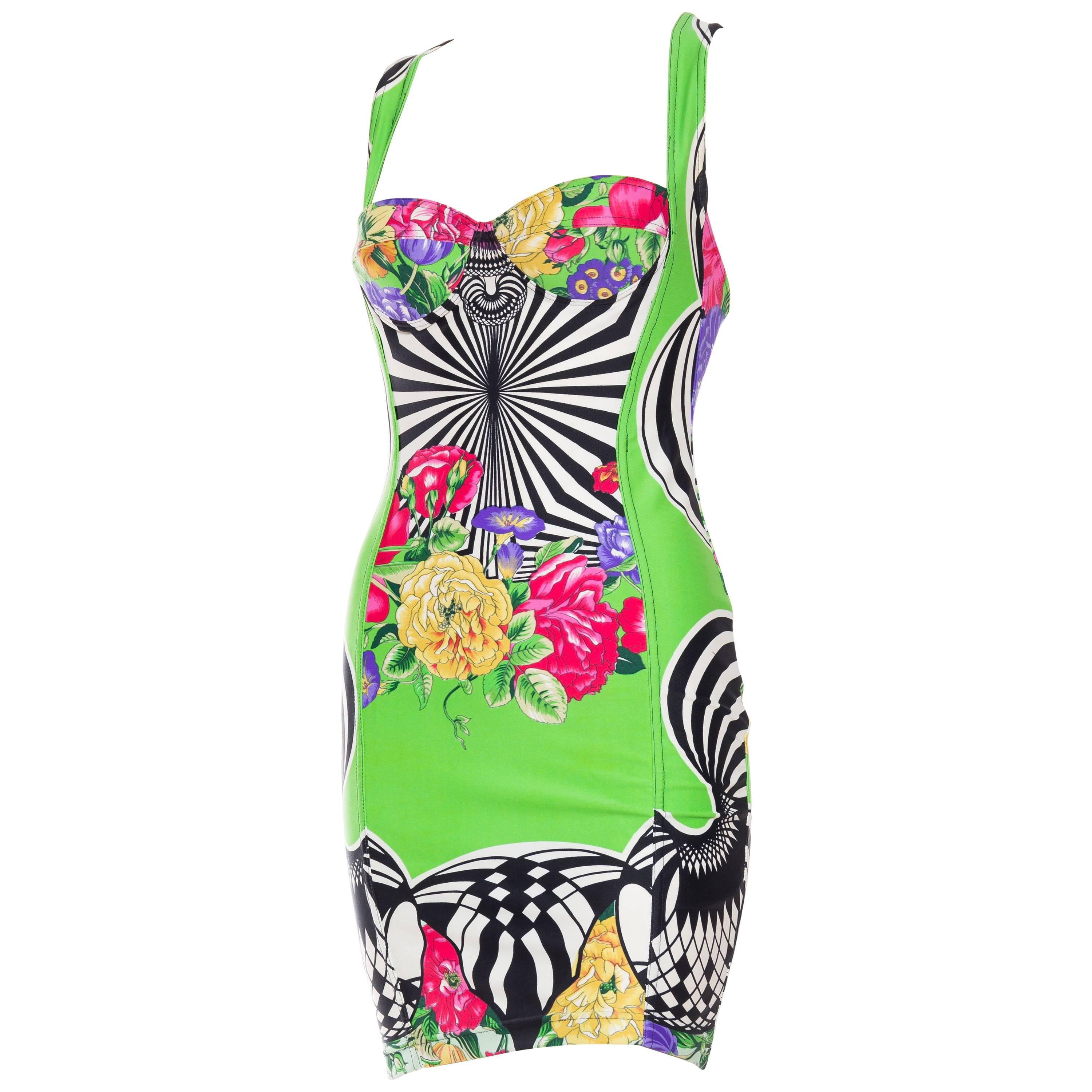Gianni Versace Versus Printed Body-Con Dress at 1stDibs