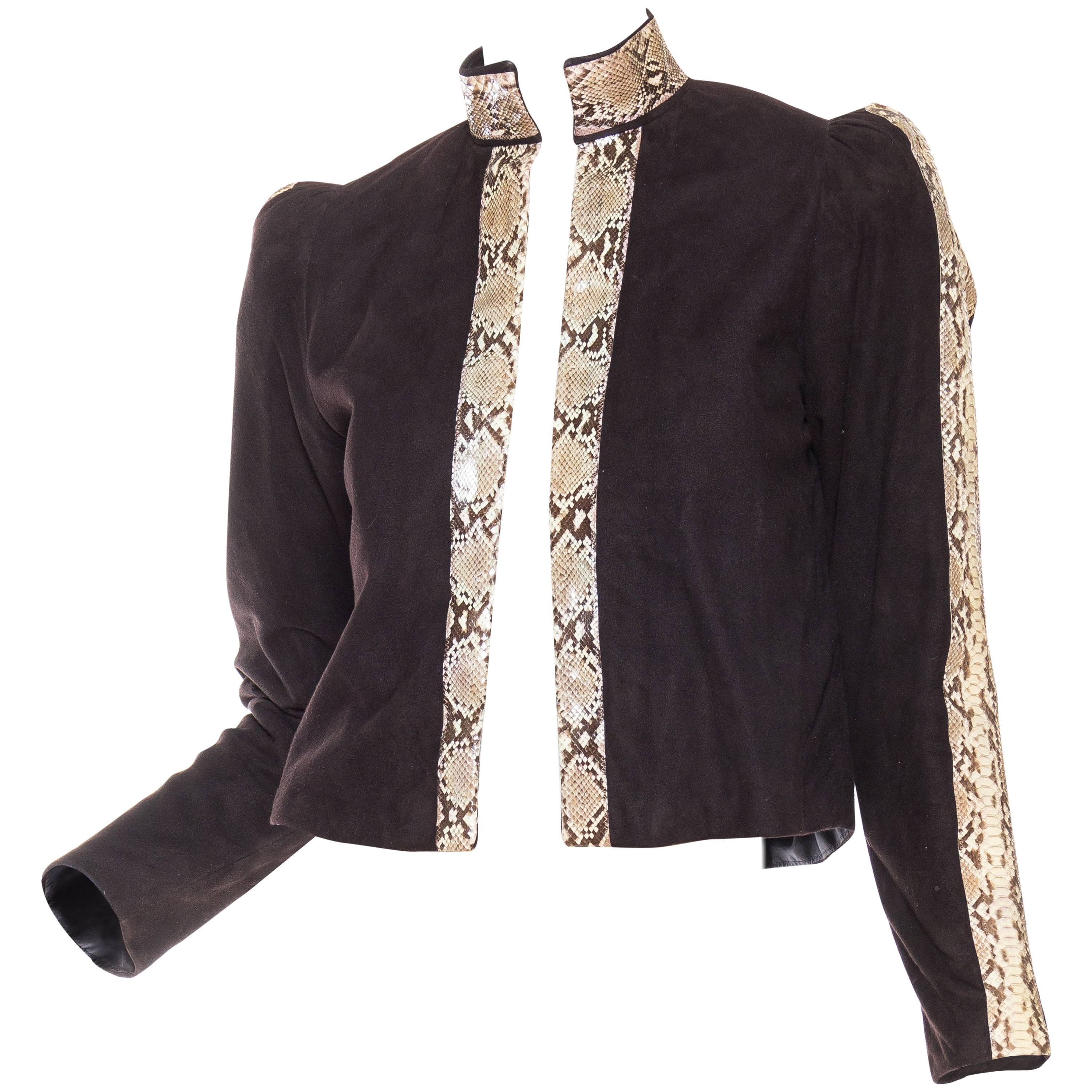 1970s Snakeskin and Suede Jacket 