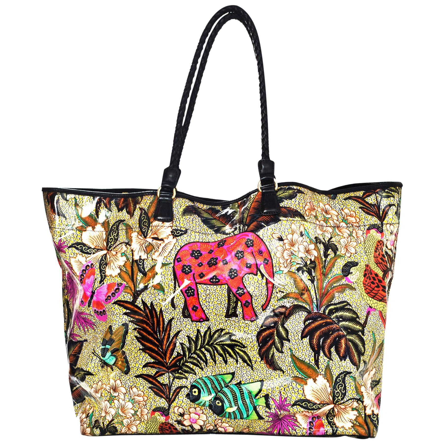 Etro Jungle Print PVC Beach Tote Bag