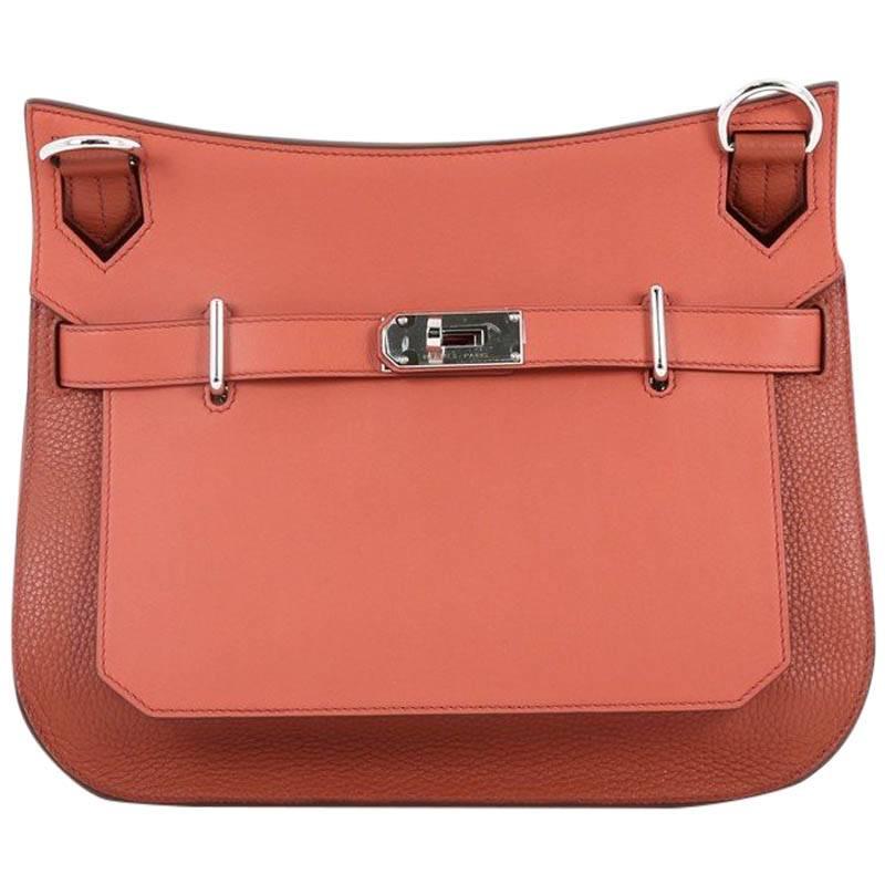 Hermes Jypsiere Handbag Bicolor Clemence and Swift 31