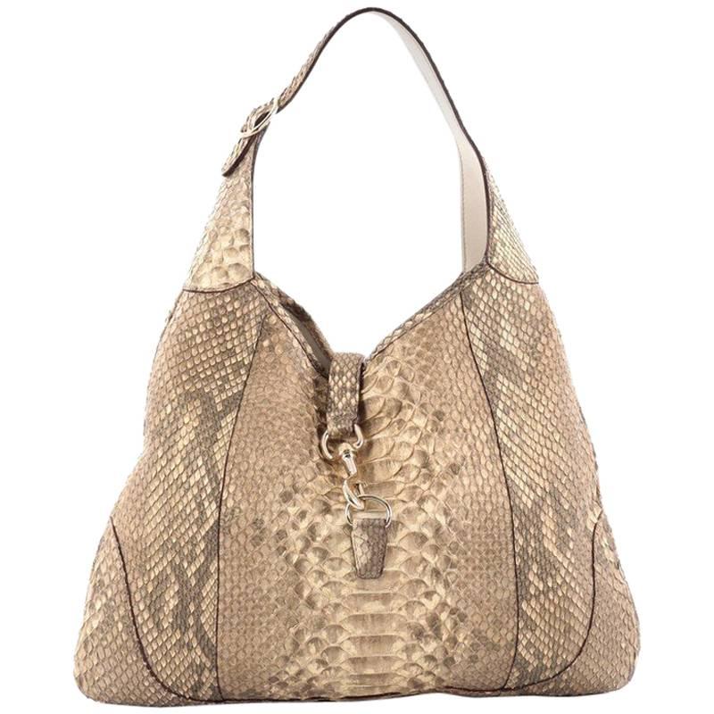 Gucci Jackie O Handbag Python Large