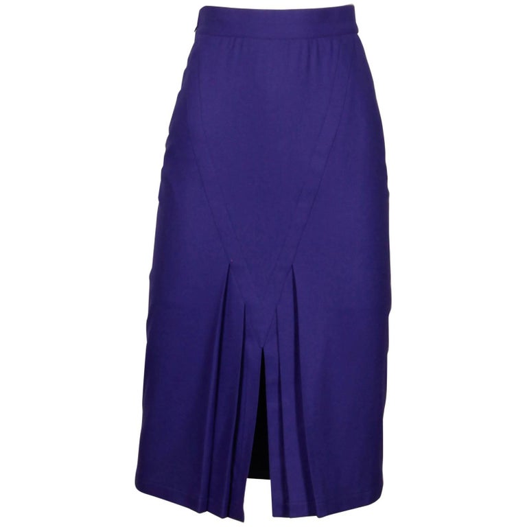 Amen Wardy Vintage 1980s Avant Garde Purple Wool Pencil Skirt with ...