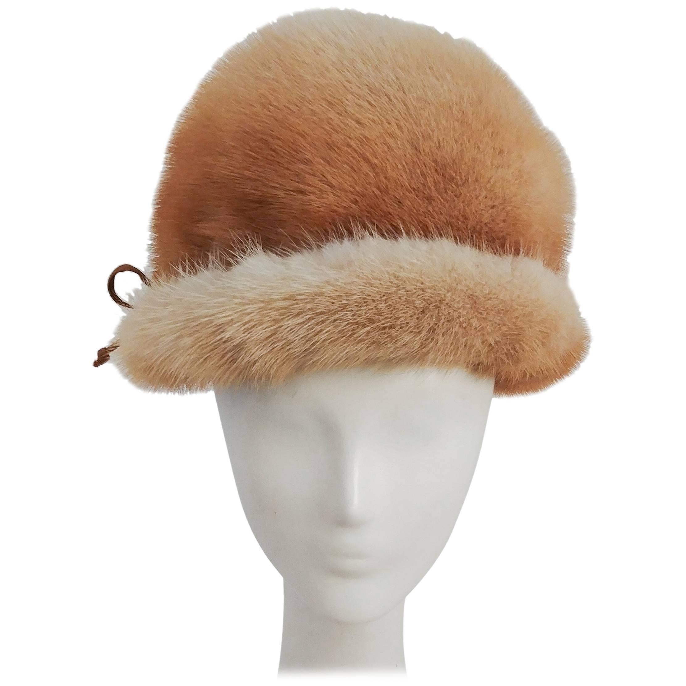 1960s Blonde Mink Cloche Hat