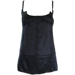 Marc Jacobs Black and White Size 8 Spaghetti Strap Sleeveless Silk Blouse Top