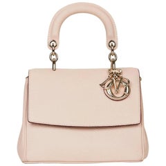 2014 Dior Rose Poudre Grained Calfskin Mini Be Dior Flap Bag