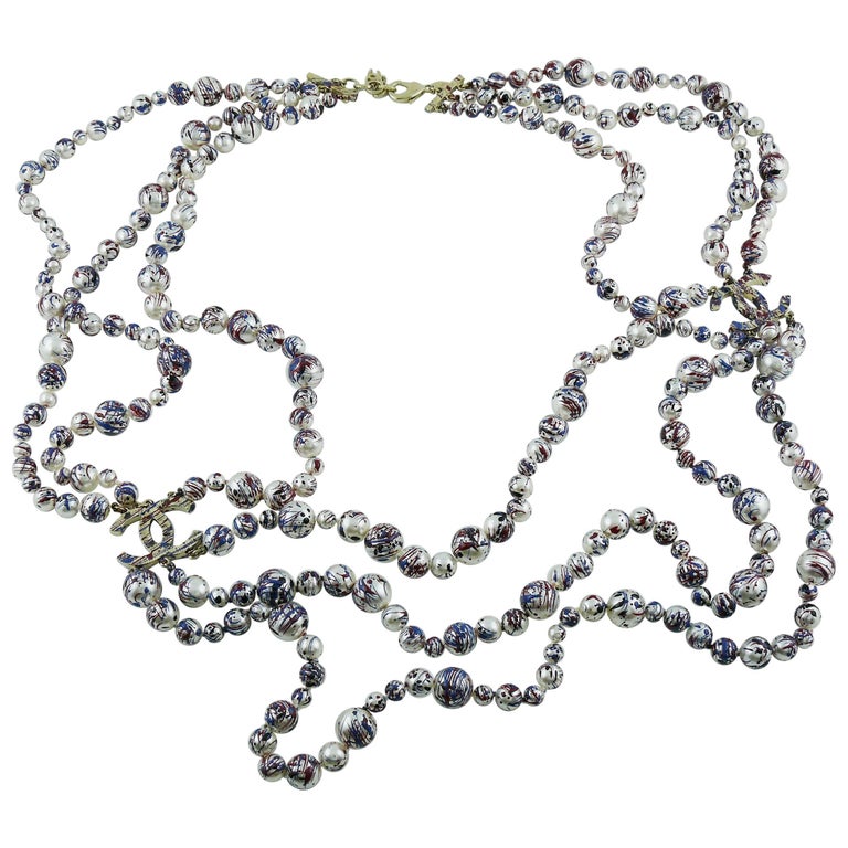 Vintage CHANEL Classic Multi Strand Pearl Choker Necklace at 1stDibs   chanel classic pearl necklace, four strand pearl choker necklace, vintage pearl  choker