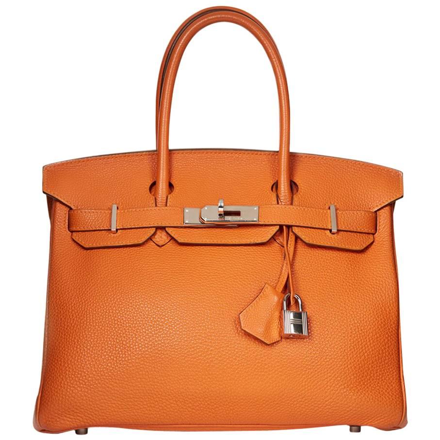 2009 Hermès Orange H Togo Leather Birkin 30cm