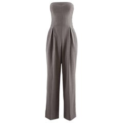 Vintage John Galliano for Givenchy Autumn-Winter 1996 grey pinstripe strapless jumpsuit