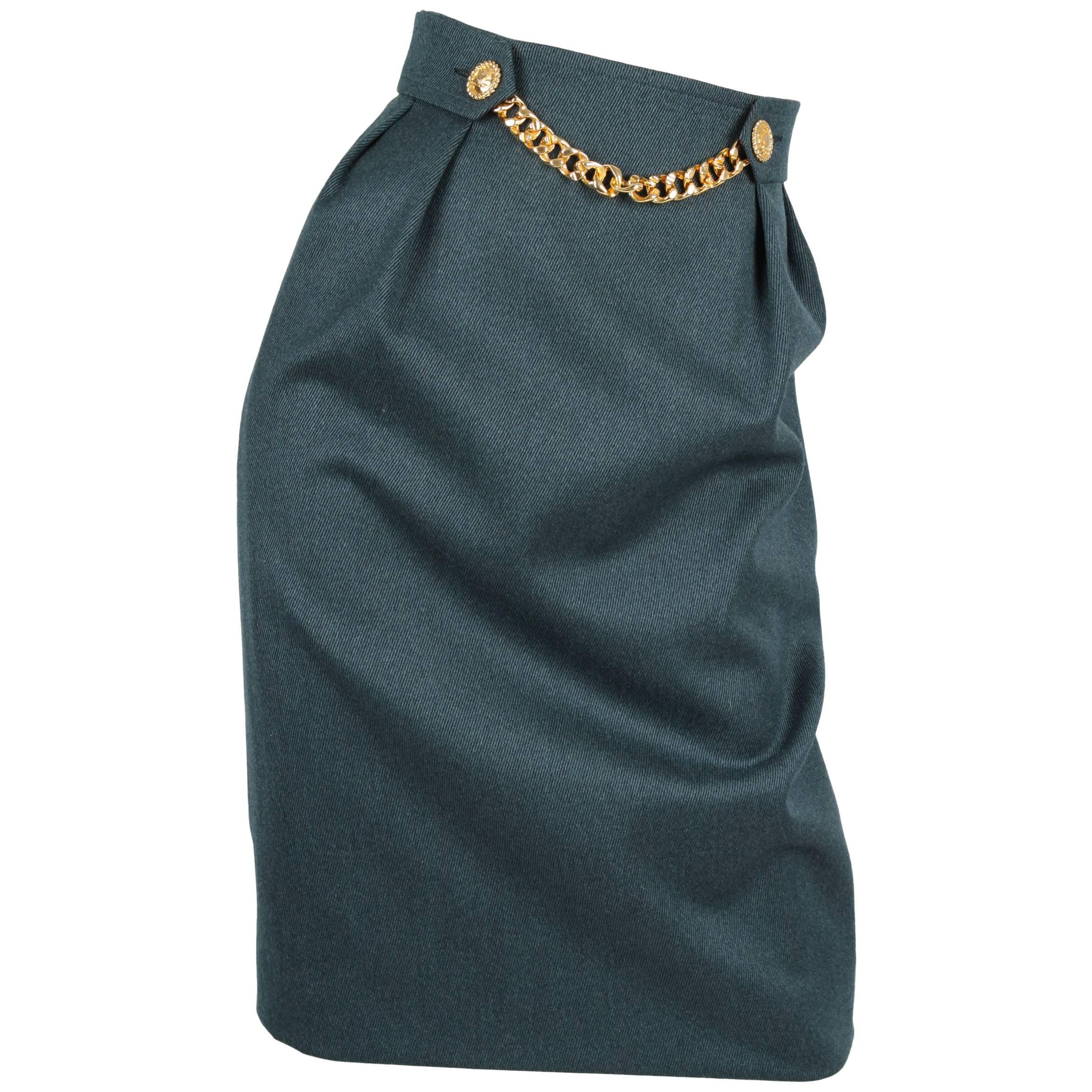 Celine Skirt - dark green For Sale