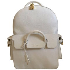 Buscemi Large Leather Phd Backpack (White, Size - Large) 10