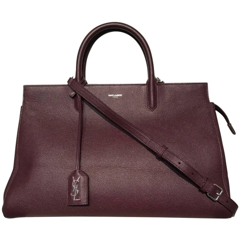 Saint Laurent Cabas Burgundy Bag (Red, Size - 14"x9.25"x6") For Sale at  1stDibs