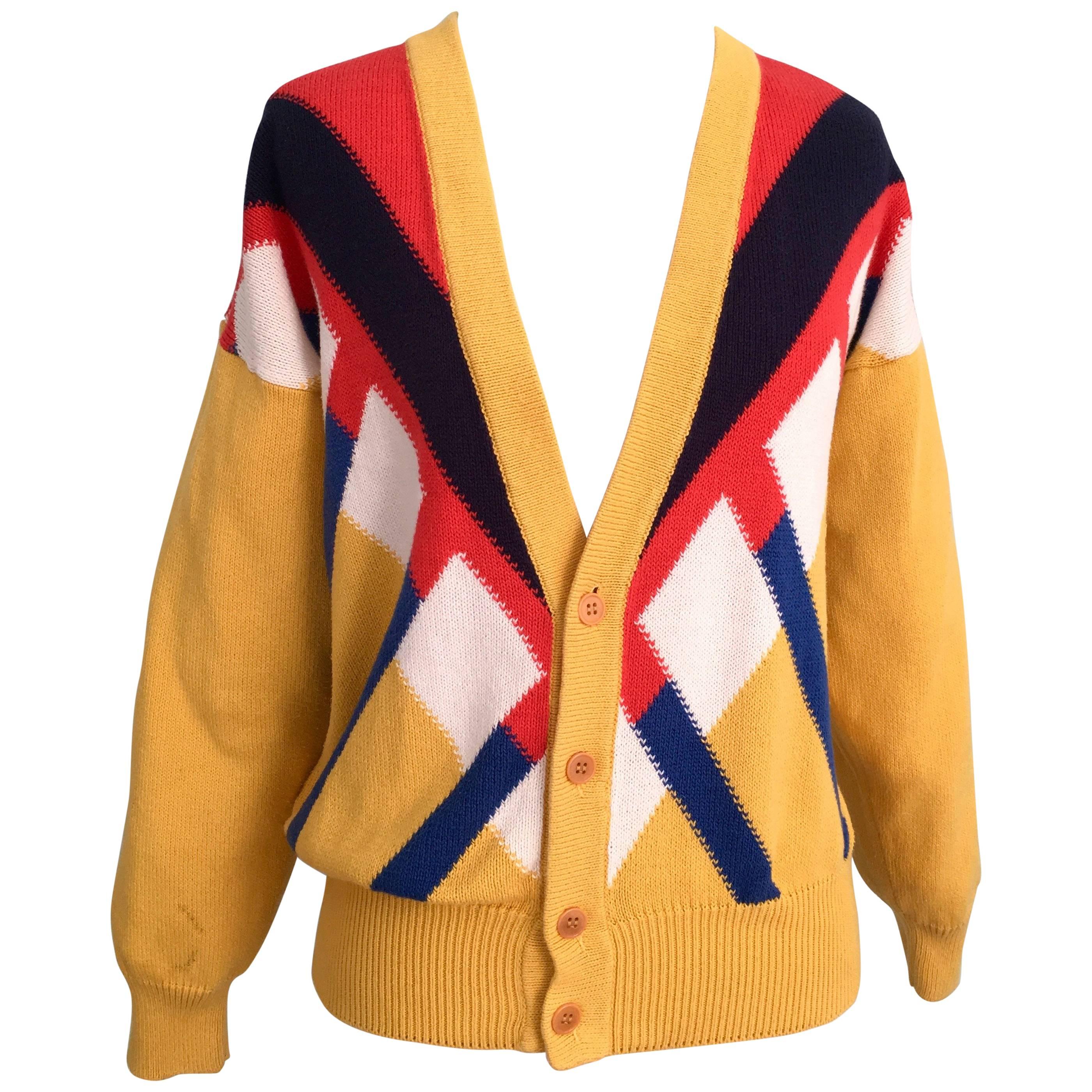 1980s Gucci V-Neck Cardigan Sweater