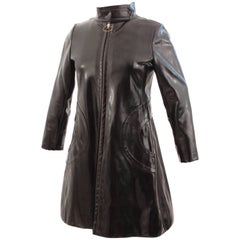 Pierre Cardin Coat Black Vinyl Space Age and Futurism Collection Mod S 1969