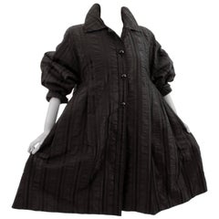 Vintage Galanos Swing Coat Black Striped Evening Wear Neiman Marcus M 10
