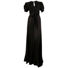 1970's OSSIE CLARK black moss crepe wrap dress with open back 12