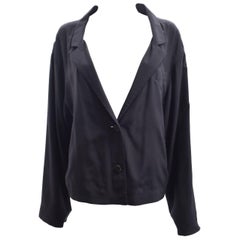 Prada Oversize Black Silk Boxy Tuxedo Jacket 3