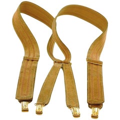 HERMES Braces in Beige Suede