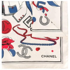 Chanel Vintage Icon Print Scarf