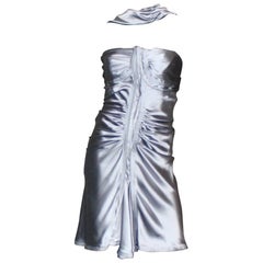 Yves Saint Laurent by Tom Ford Fall 2003 Draped Silk Cocktail Dress