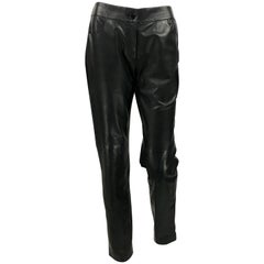 2003 Chanel Black Calfskin Leather Pants
