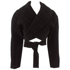 Alaia Autumn-Winter 1987 black suede cropped wrap jacket 1