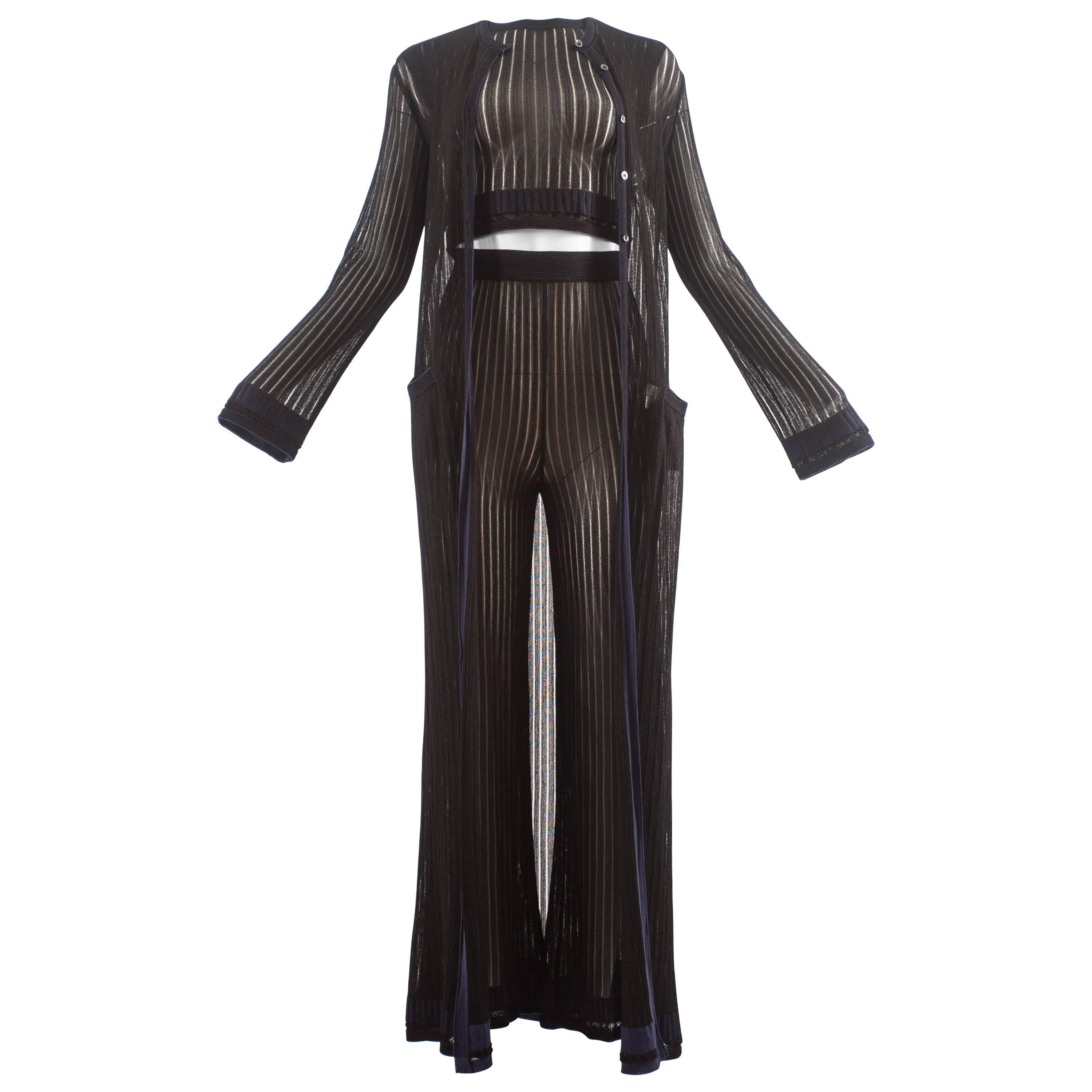 Alaia 3 piece knitted ensemble, Spring-Summer 1992  For Sale