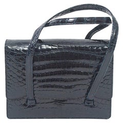 Vintage Black Crocodile Handbag