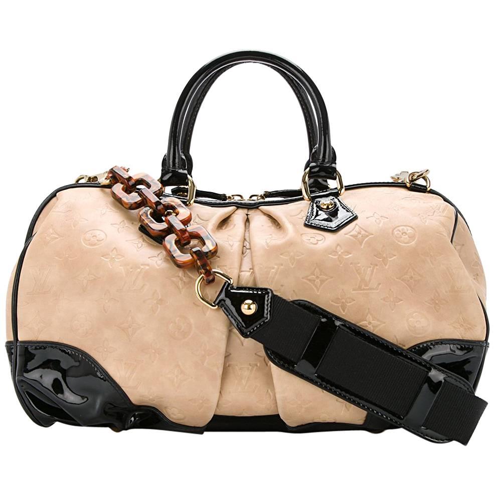 Louis Vuitton Limited Edition Nude Black Mono Top Handle Satchel Shoulder Bag