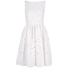 2013 Dolce & Gabbana White Sleeveless Floral Cutout Day Dress - NWT