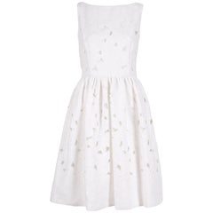 2013 Dolce & Gabbana White Sleeveless Floral Cutout Day Dress - NWT 4