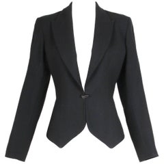 1991 Azzedine Alaia Black Wool Fitted Jacket Blazer