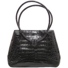 Nancy Gonzalez Black Crocodile Handbag 5