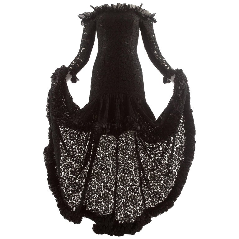 navy blue dress for baby girl Romantic Vintage Sheer Lace Robe French Style Fall Winter Casual Dress