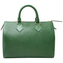 Vintage Louis Vuitton Speedy 25 Green Epi Leather City Hand Bag