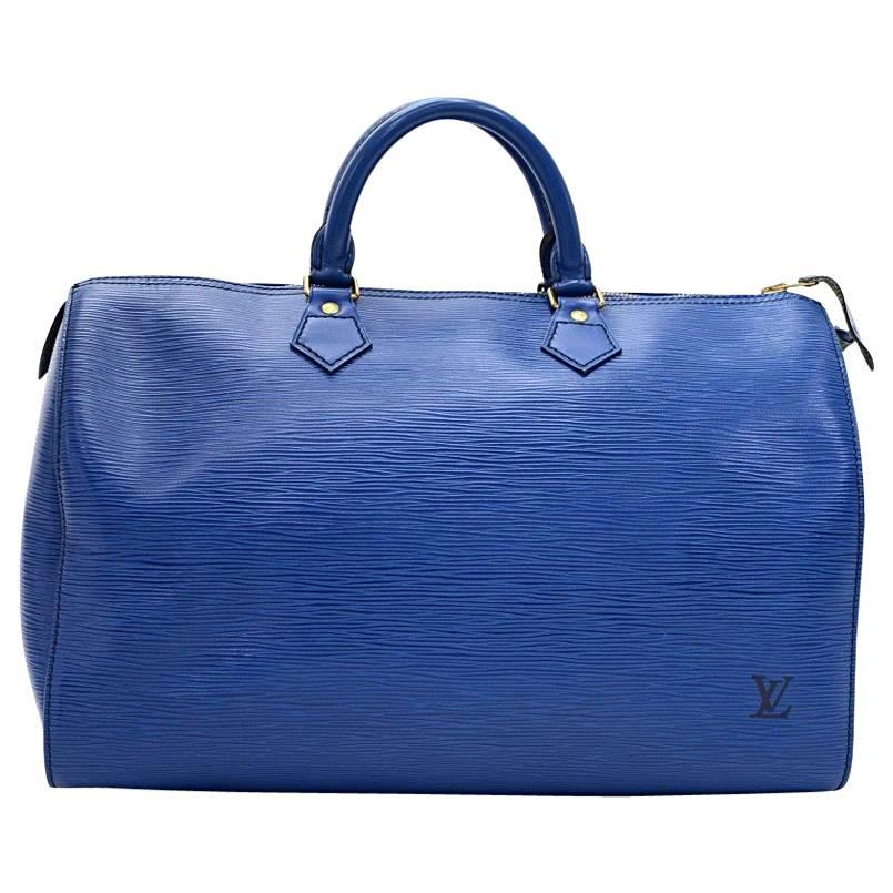 Vintage Louis Vuitton Speedy 35 Blue Epi Leather City Hand Bag