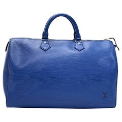 Vintage Louis Vuitton Speedy 35 Blue Epi Leather City Hand Bag