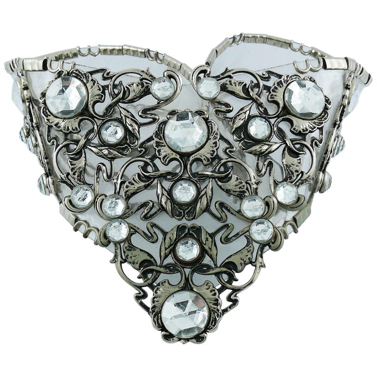 Jose Cotel Vintage Rare 1985 Jewelled Clear Vinyl Belt at  display picture 3