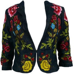 Christian Lacroix Vintage Embroidered Denim Blazer