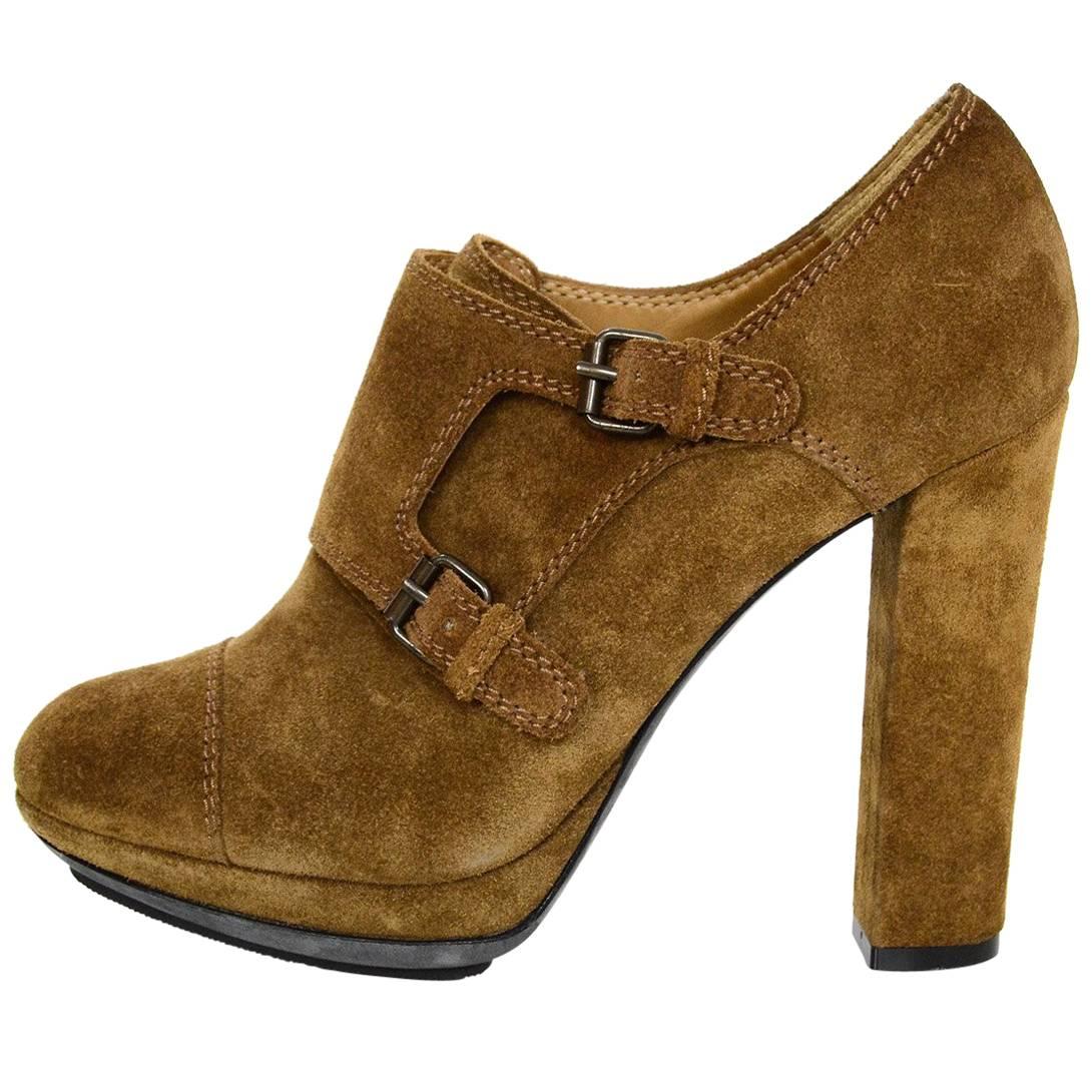 Lanvin Tan Suede Booties Sz 37