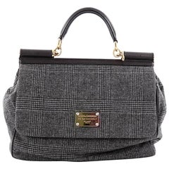 Dolce & Gabbana Miss Sicily Handbag Wool Large 11